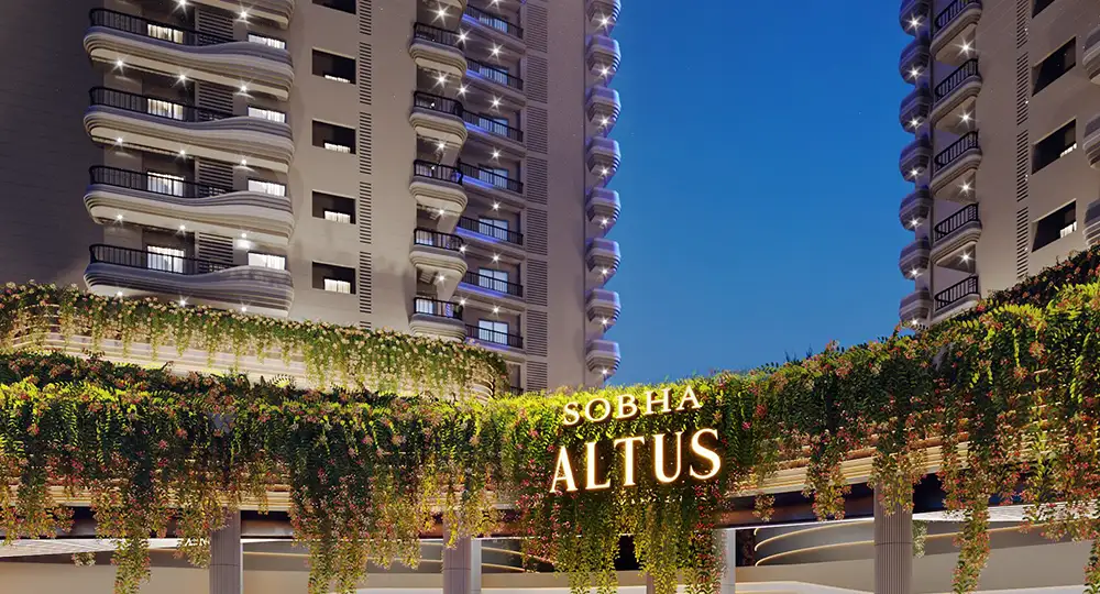 Front view of Sobha Altus residential tower in Sector 106 Gurgaon
