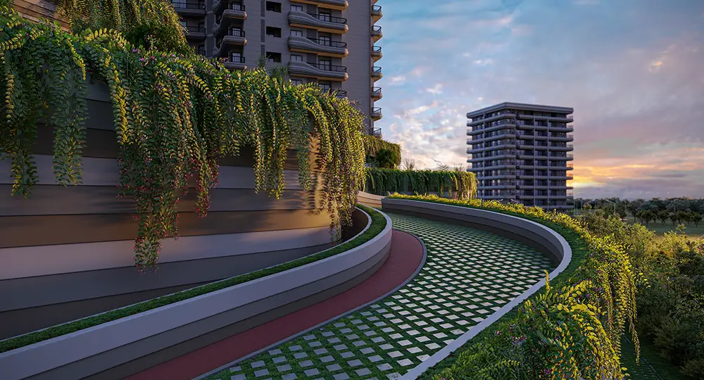 Evening view of Sobha Altus with ambient lighting