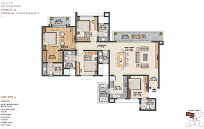  Sobha City Floor Plan