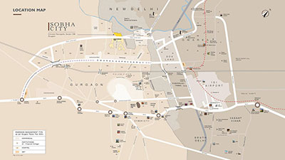 Sobha City Gurgaon Location Map